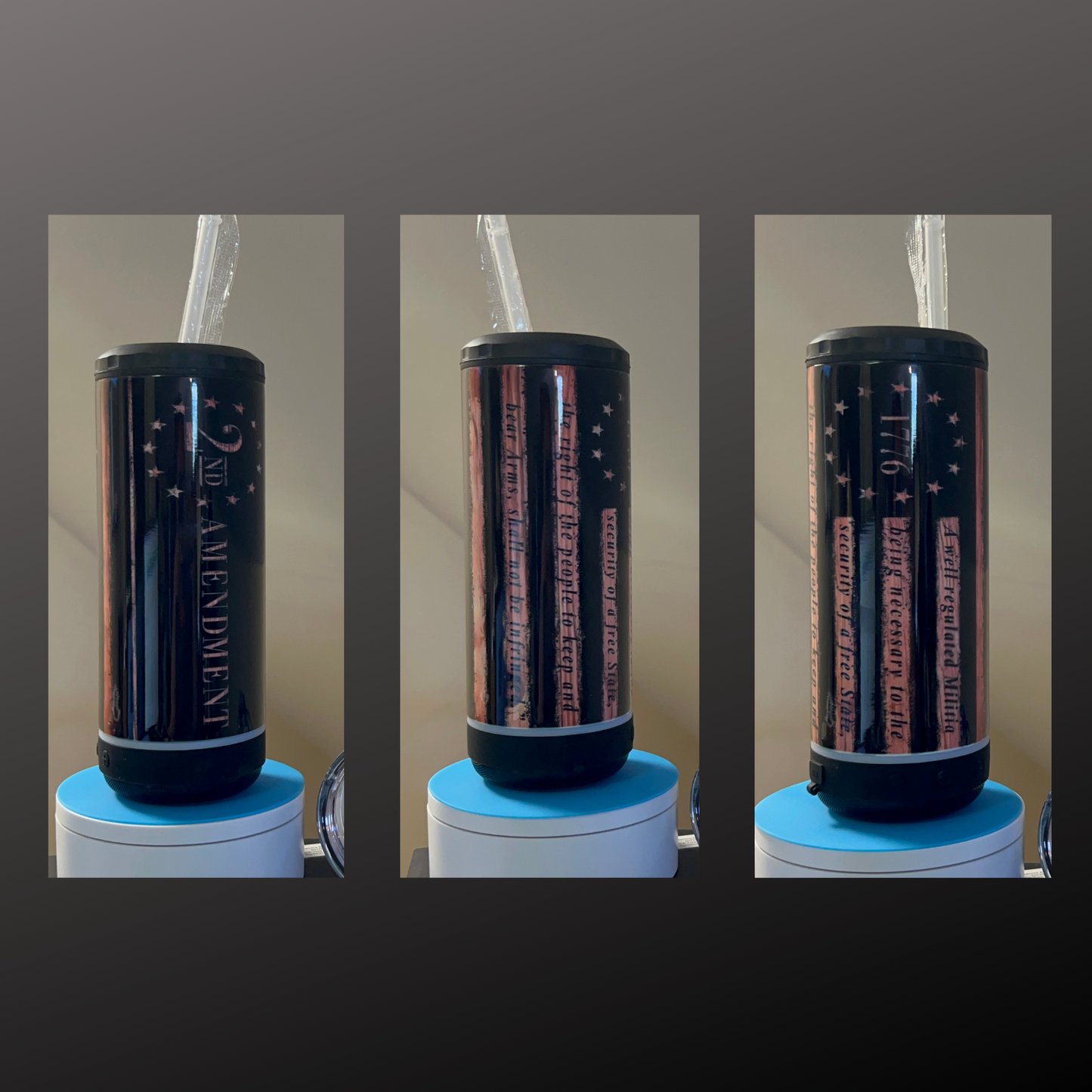 2nd Amendment 4 in 1 Can Koozie Bluetooth Speaker Tumbler