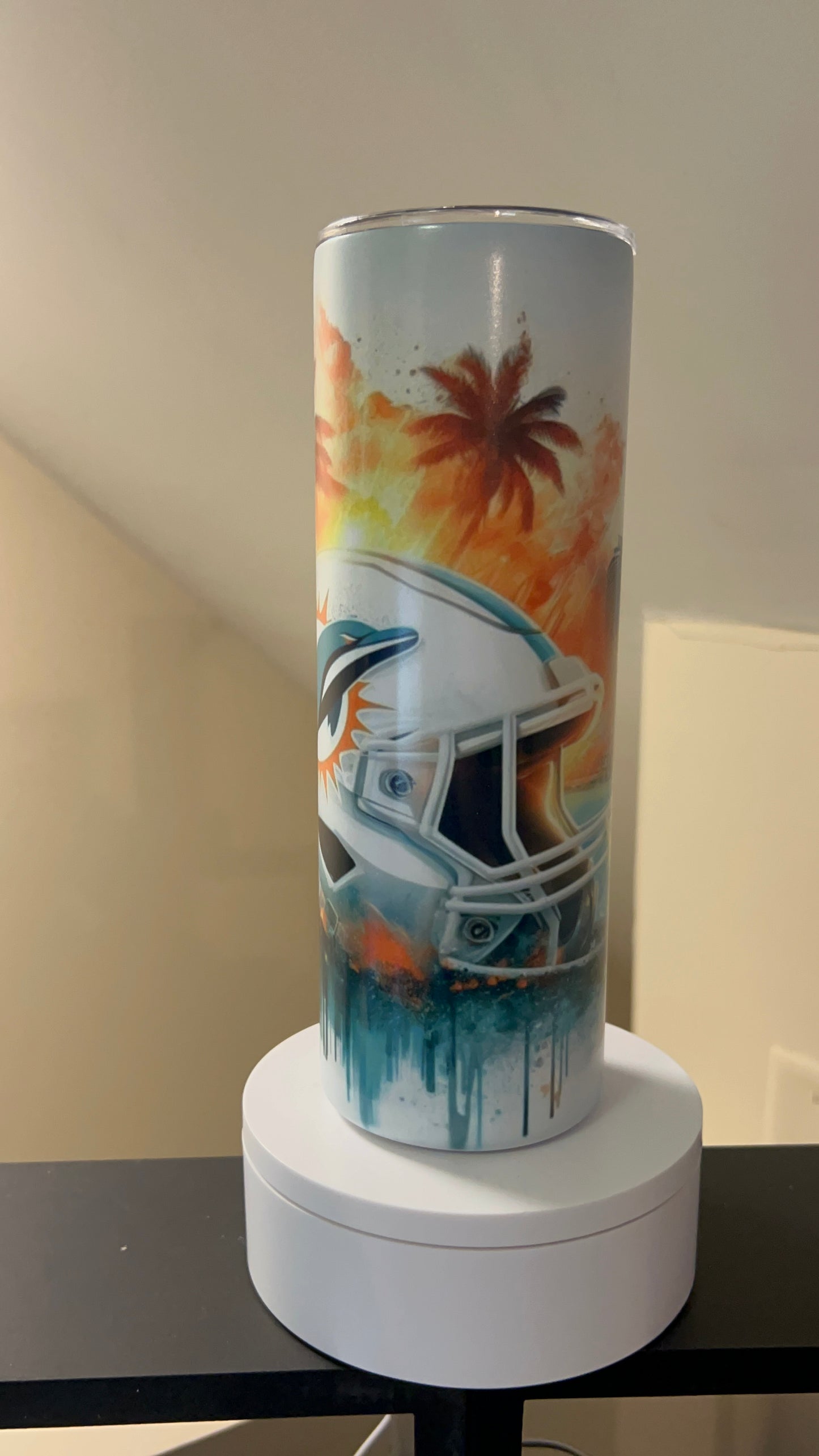 Miami Dolphins 20oz Regular Tumbler - Glow in the Dark Orange