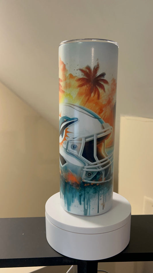 Miami Dolphins 20oz Regular Tumbler - Glow in the Dark Orange